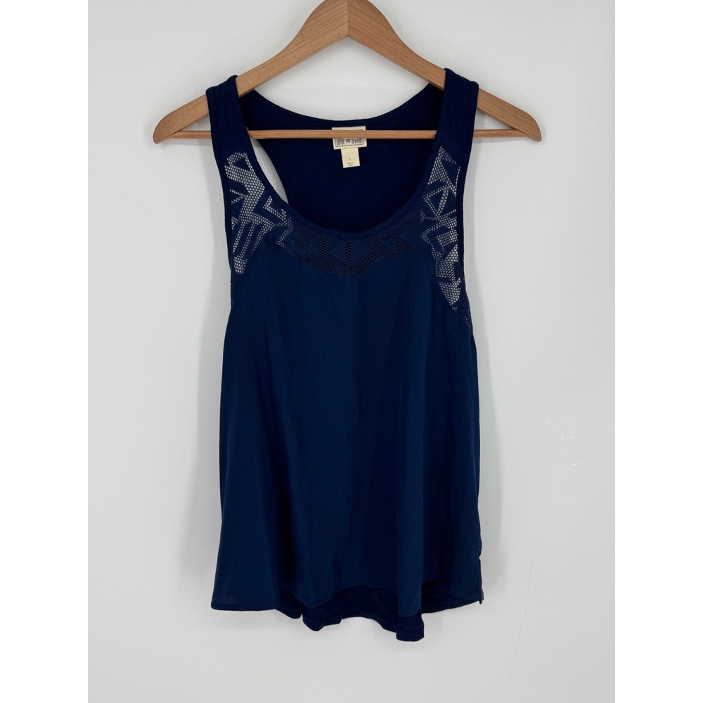 Converse One Star Racerback Tank Women Size Large Navy Blue Summer Outdoors M8